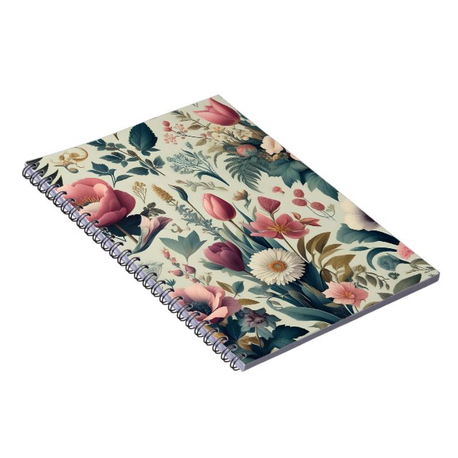 Carnet Découvrez le Motif botanique fleuri de printemps (Côté Droit)