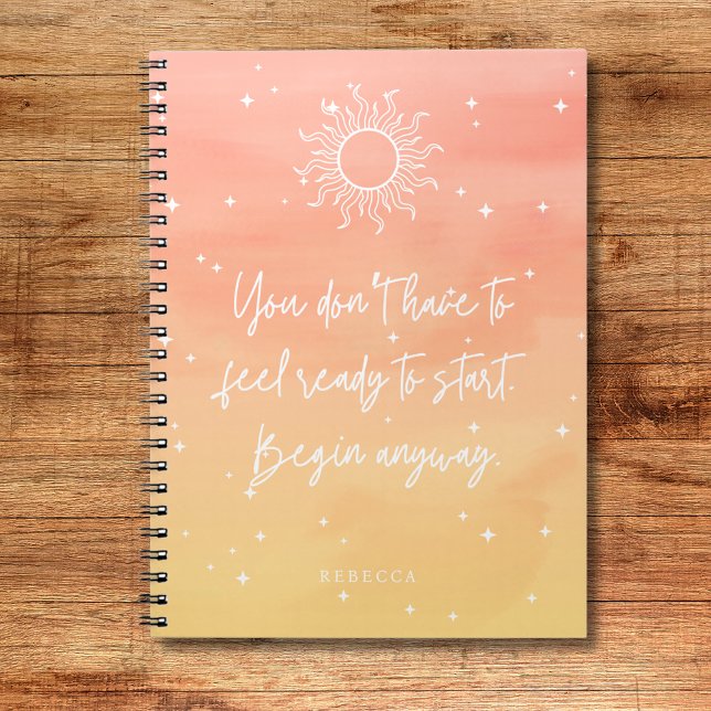 Carnet d'écriture de citation inspirante Mystic Su (Inspirational Quote Mystic Sun Writing Notebook)