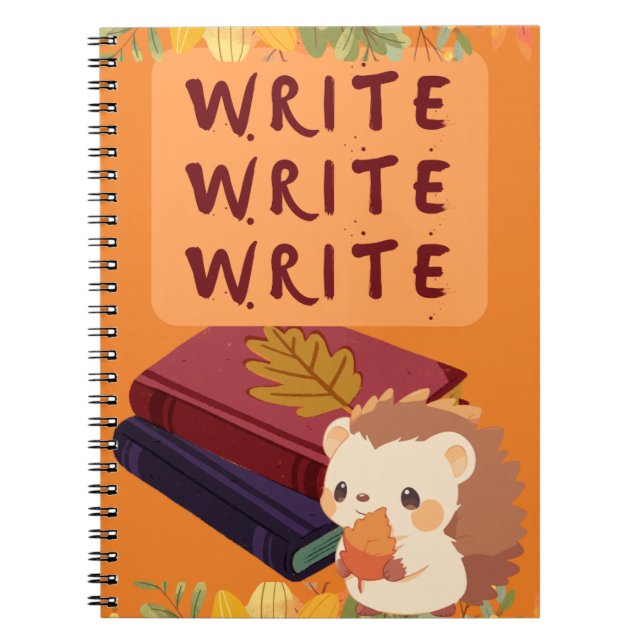 Carnet d'écriture de hérisson pour les écrivains e (Devant)