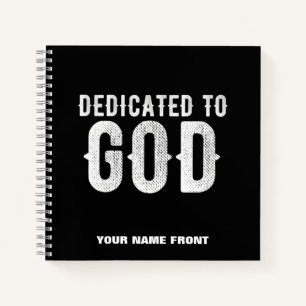 CARNET DÉDIÉ À DIEU COOL PERSONNALISABLE TEXTE BLANC