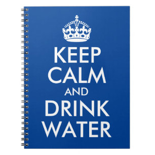 Carnet Deep Blue Keep Calm and Drink Water Log