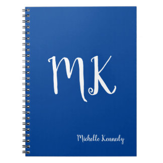 Carnet Deep Blue Monogramme Professionnel Personnalisé