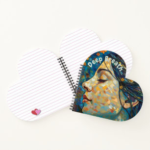 Carnet Deep Breath, Motivational quote, bleu et or.