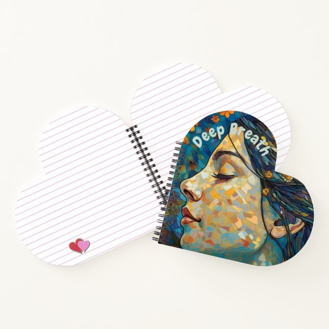 Carnet Deep Breath, Motivational quote, bleu et or. (Intérieur)