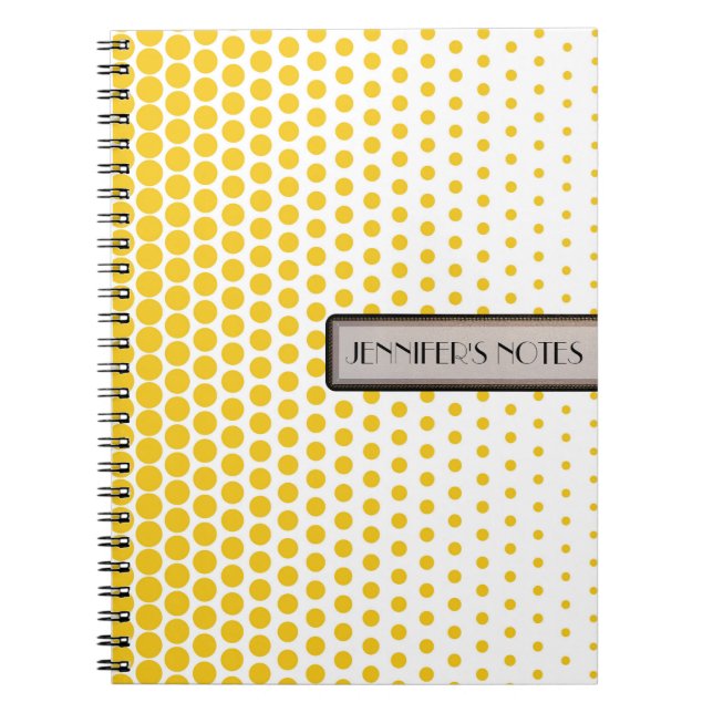 Carnet Deep Lemon pois élégant moderne blanc (Devant)