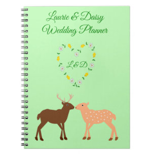 Carnet Deer Couple et Daisy Heart Mariage personnalisé