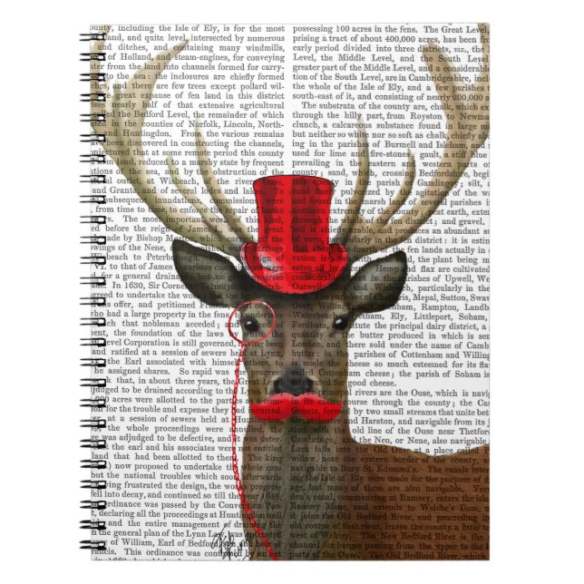 Carnet Deer with Red Top Hat and Moustache (Devant)