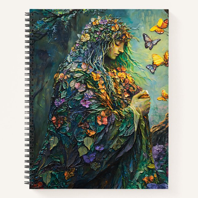 Carnet Déesse de la forêt enchantée avec papillons (3) (Devant)