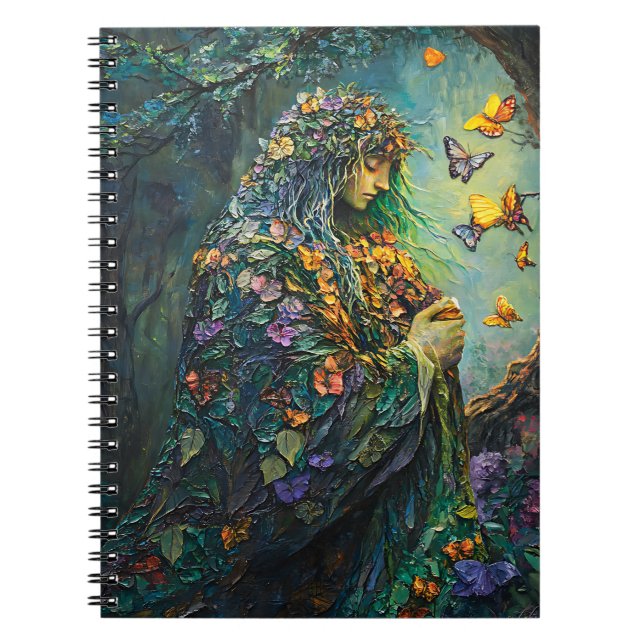 Carnet Déesse de la forêt enchantée avec papillons (3) (Devant)