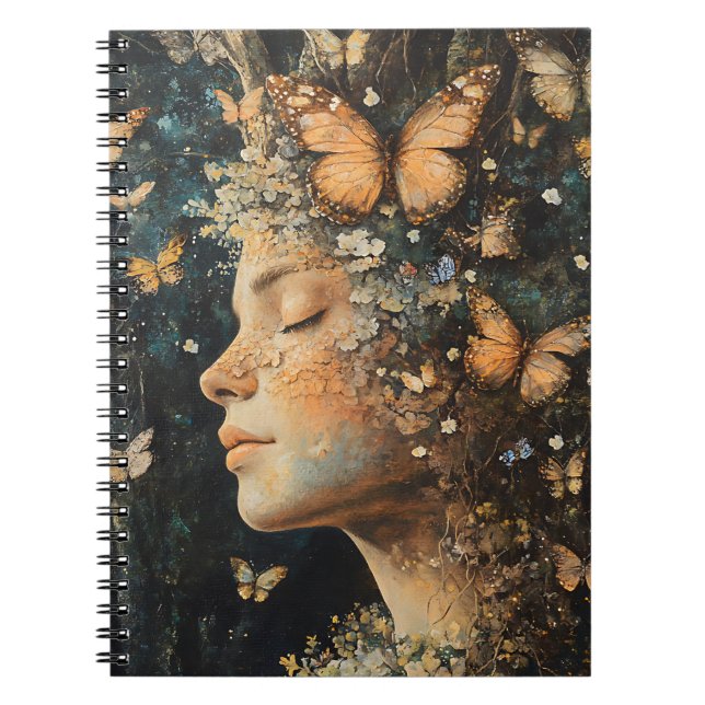 Carnet Déesse de la Forêt Enchantée avec Papillons (4) (Devant)
