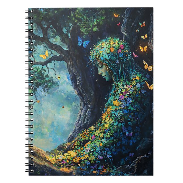 Carnet Déesse de la forêt enchantée avec papillons (6) (Devant)