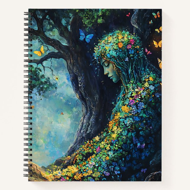 Carnet Déesse de la forêt enchantée avec papillons (6) (Devant)
