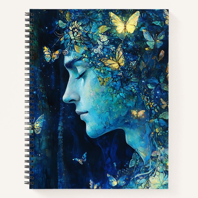 Carnet Déesse de la forêt enchantée avec papillons (7) (Devant)