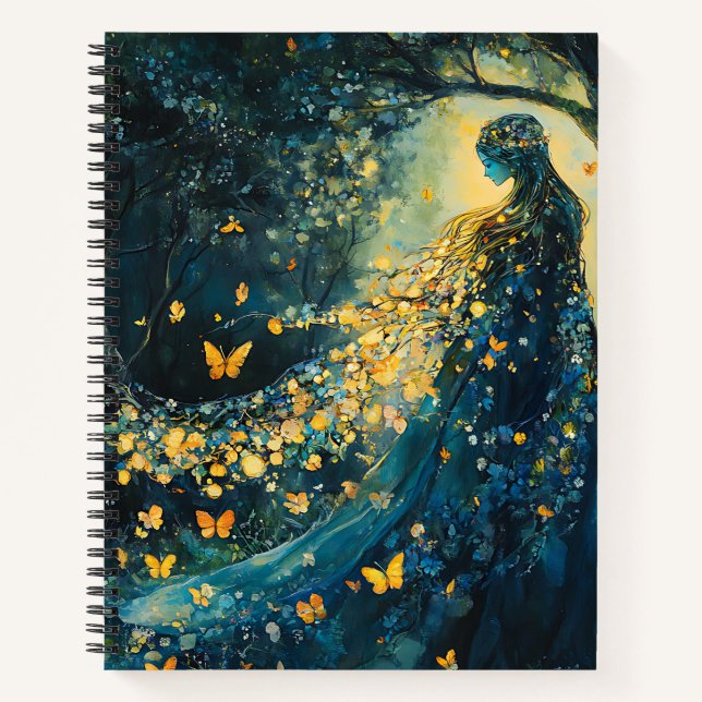 Carnet Déesse de la Forêt Enchantée avec Papillons (8) (Devant)
