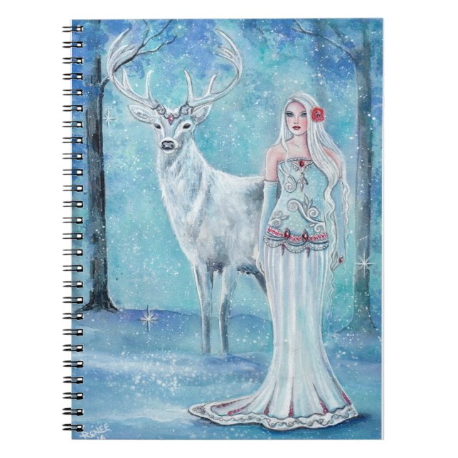 Carnet Déesse de vacances hivernales avec revue de cerfs  (Devant)