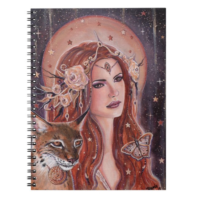 Carnet Déesse Freya avec Lynx par Renee Lavoie (Devant)