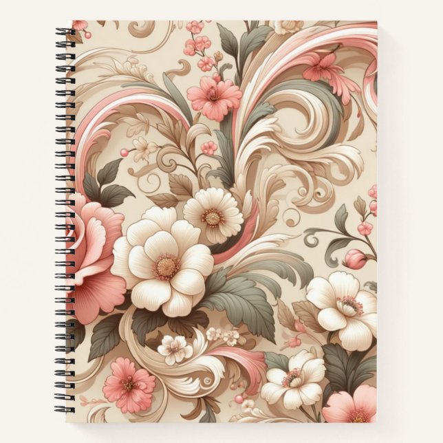 Carnet Défilement de jardin Rose vintage (Devant)