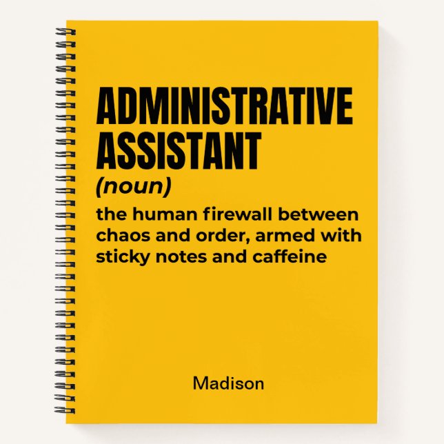 Carnet Définition amusante de l'adjoint administratif (B3 (Devant)