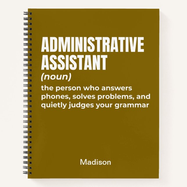 Carnet Définition amusante de l'adjoint administratif (W4 (Devant)