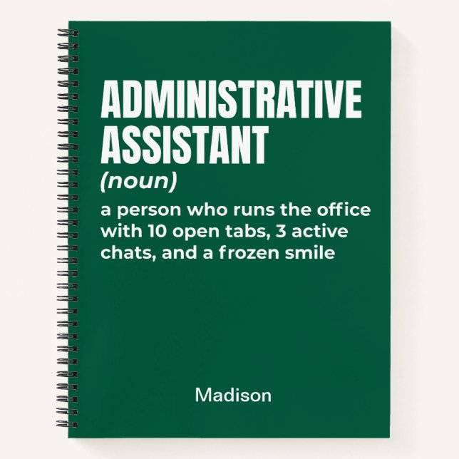 Carnet Définition amusante de l'adjoint administratif (W5 (Devant)