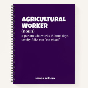 Carnet Définition amusante de l'agriculture