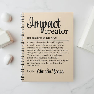 Carnet Définition de créateur d'impact personnalisée