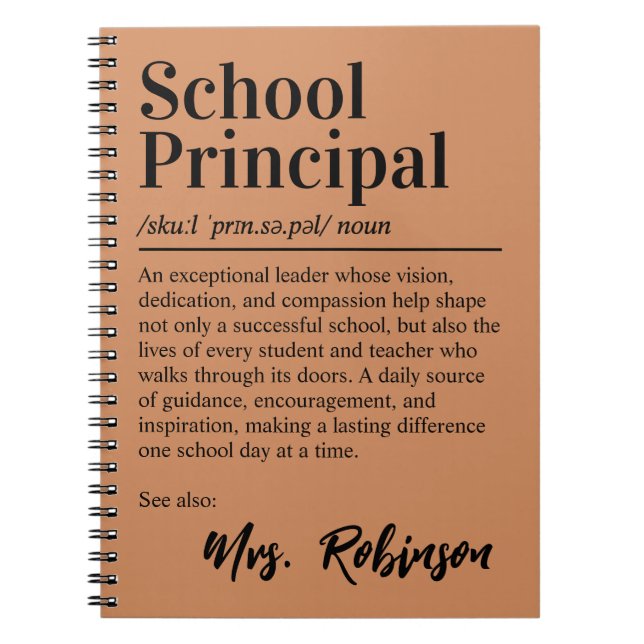 Carnet Définition de directeur d'école Citation Couvertur (Devant)