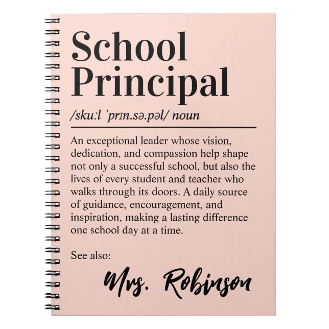 Carnet Définition de directeur d'école Citation Couvertur (Devant)