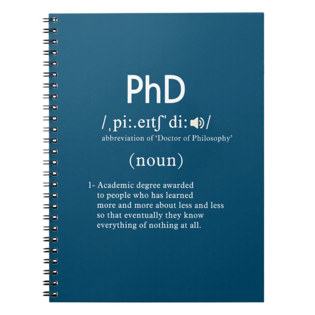Carnet définition de phd drôle (Devant)