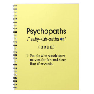 Carnet définition de psychopathes amusants
