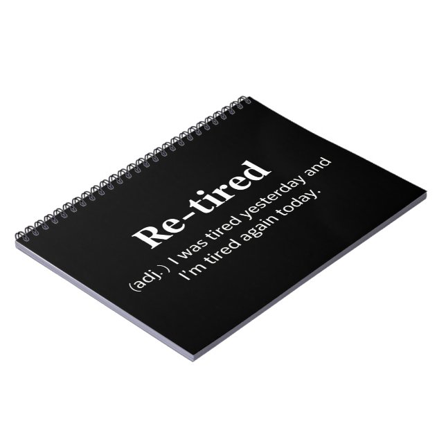 Carnet Définition de retraité drôle Blague sarcastique su (Côté gauche)