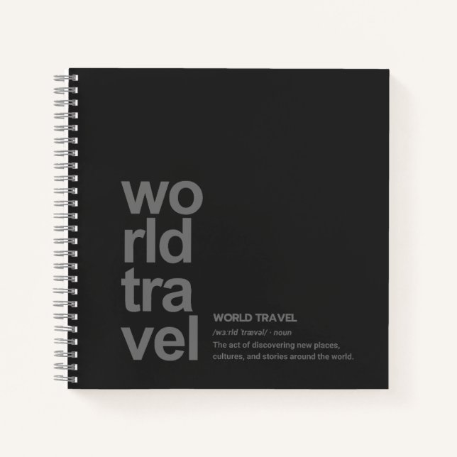 Carnet DÉFINITION DE VOYAGE DANS LE MONDE Minimalisme Mod (Devant)