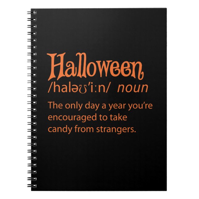 Carnet Définition du dictionnaire Halloween Funny (Devant)