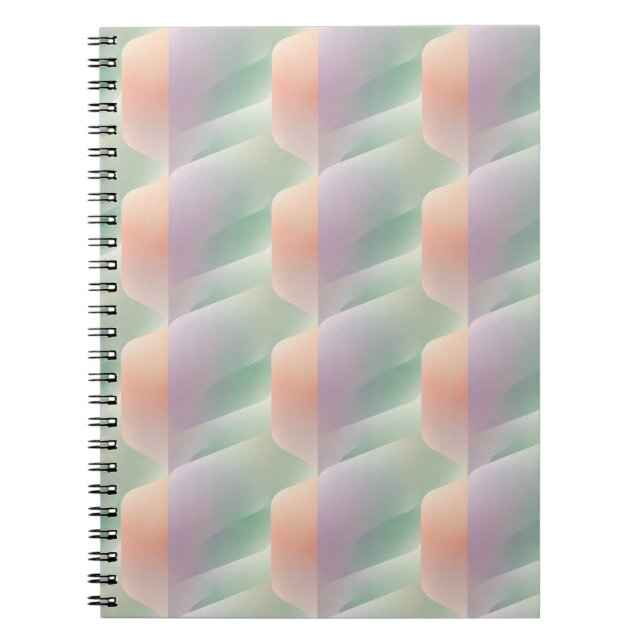 Carnet Dégradé Abstrait Pastel Couleur Douce Esthétique (Devant)