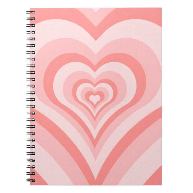 Carnet Dégradé de cœurs roses – Amour de fille mignonne (Devant)