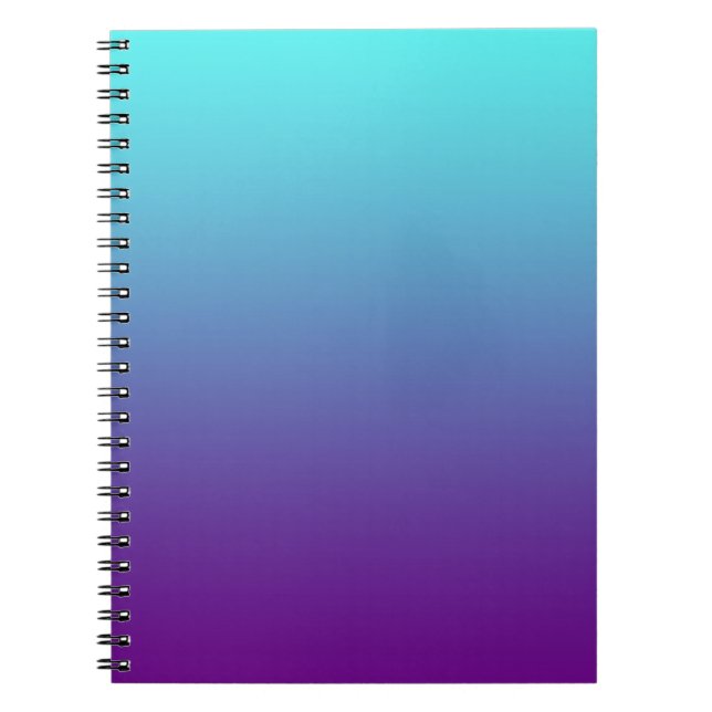 Carnet Dégradé de fond simple Turquoise Bleu Violet (Devant)