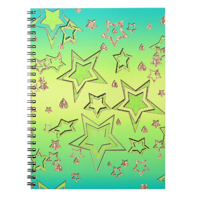Carnet Dégradé de Noël parties scintillant brillant confe (Devant)