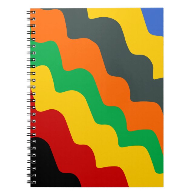 Carnet Dégradé des vagues océaniques de couleur vive (Devant)