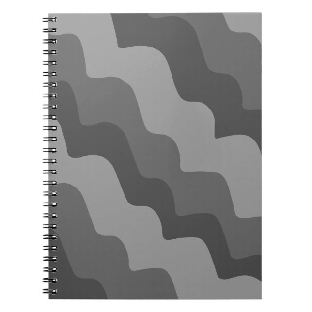 Carnet Dégradé des vagues ondulées gris (Devant)