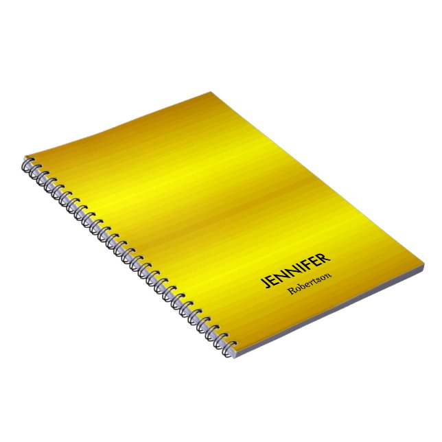 Carnet dégradé d'or de nom personnalisé (Côté Droit)
