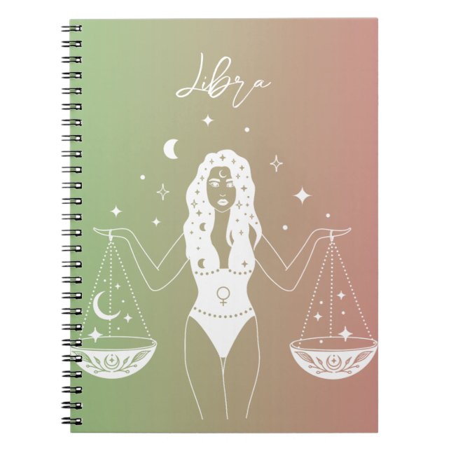 Carnet Dégradé du signe étoile du zodiaque de Libra (Devant)