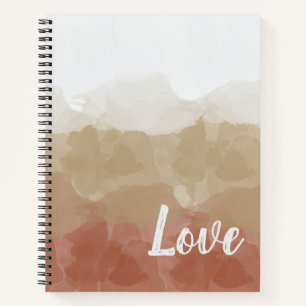 Carnet Dégradé gracieux marron et beige Ombre Love