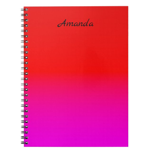 Carnet dégradé noir rose, écarlate, rouge, rose (Devant)