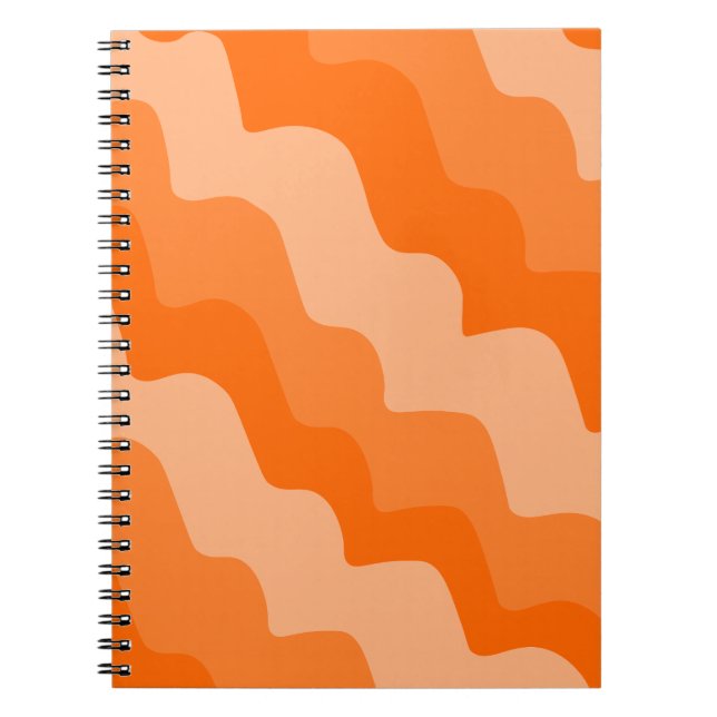 Carnet Dégradé ondulé orange des vagues océaniques (Devant)