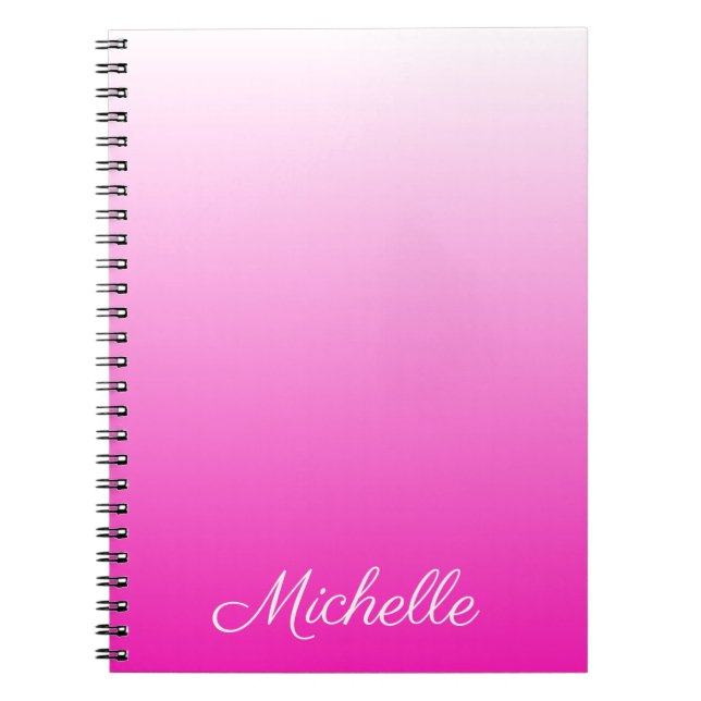 Carnet dégradé personnalisé à deux tons foncé rose chaud (Devant)