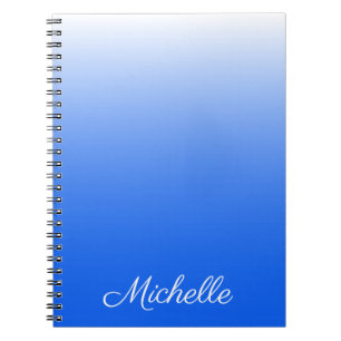 Carnet dégradé personnalisé ombre électrique bleu