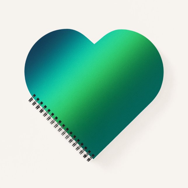 Carnet Dégradé Vert Sarcelle Abstrait Fond Moderne (Devant)