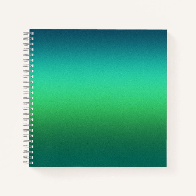Carnet Dégradé Vert Sarcelle Abstrait Fond Moderne (Devant)