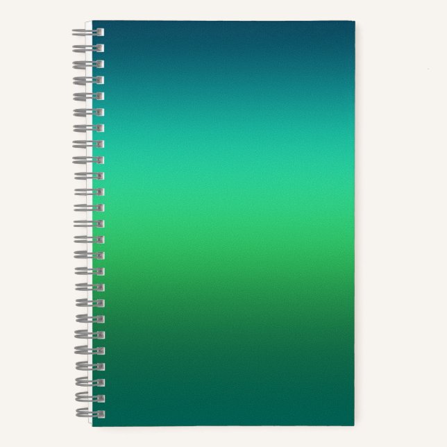 Carnet Dégradé Vert Sarcelle Abstrait Fond Moderne (Recto)