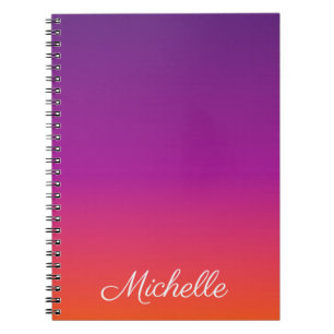 Carnet dégradé violet, rose et orange foncé